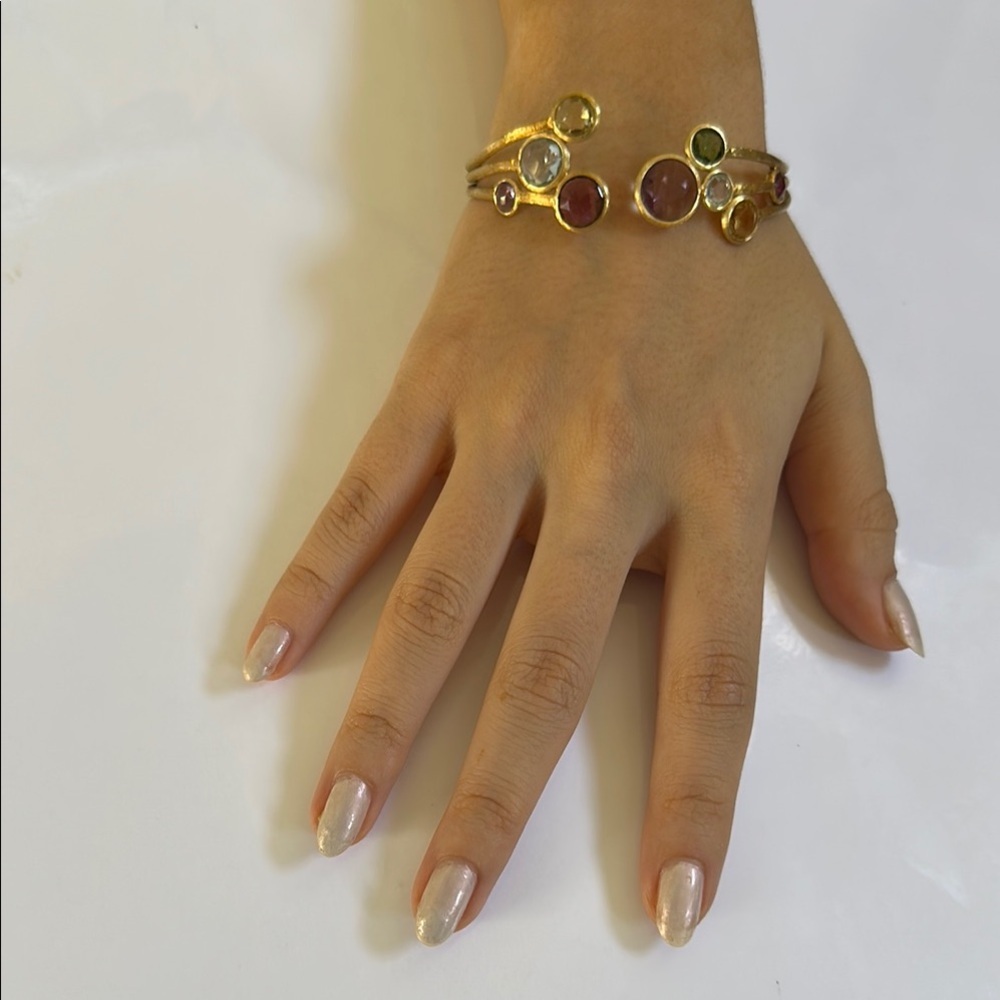Marco Bicego 18k gold JAIPUR Color Gemstone cuff Bracelet​ ⭐️ - Picture 9 of 15